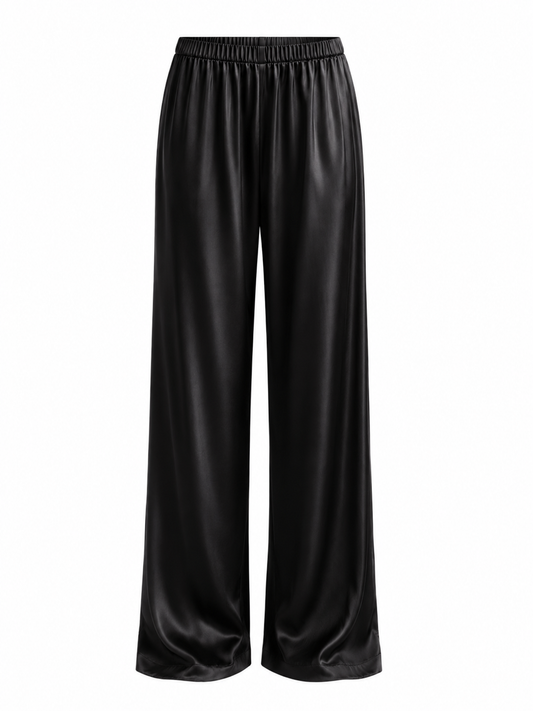 The Celine Satin Wide-Leg Trouser
