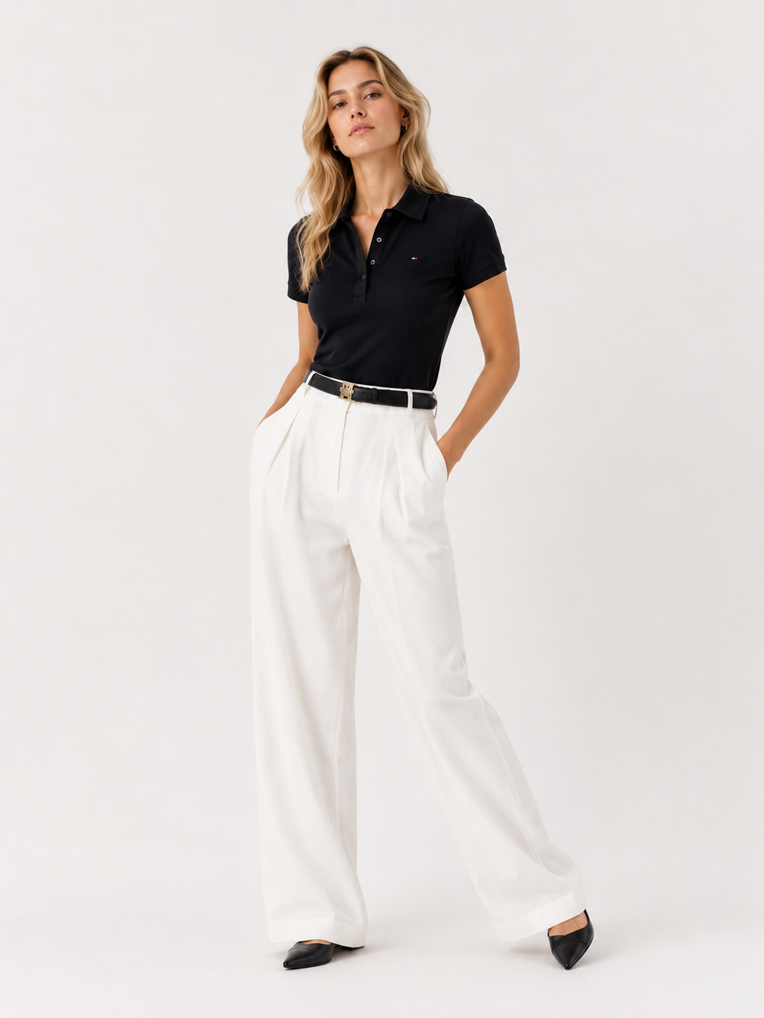 White linen trousers