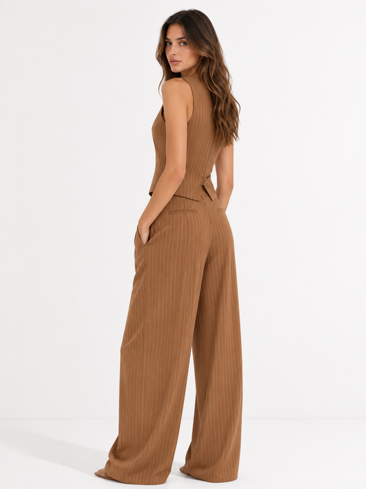 Retro caramel blazer set
