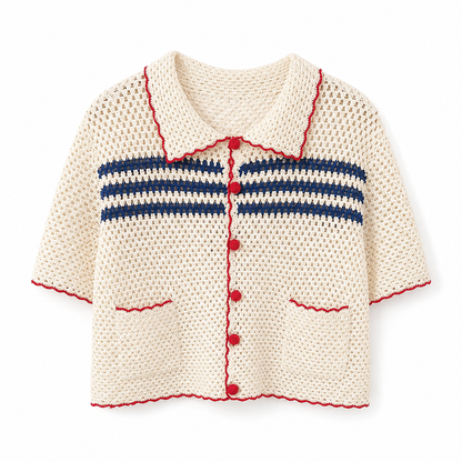 Ribbed striped knit top