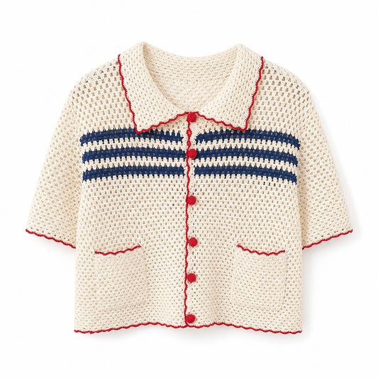 Ribbed striped knit top