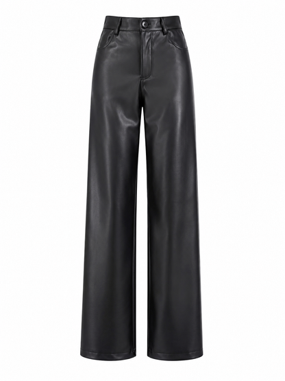 The Aspen Wide-Leg Leather Trouser
