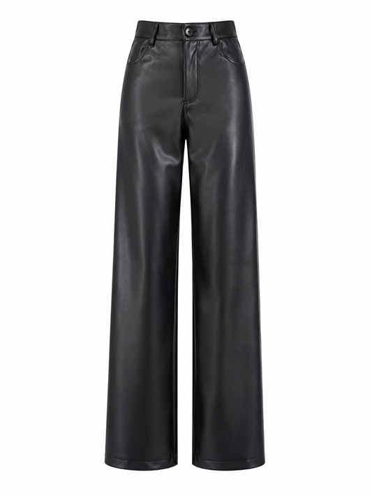 The Aspen Wide-Leg Leather Trouser