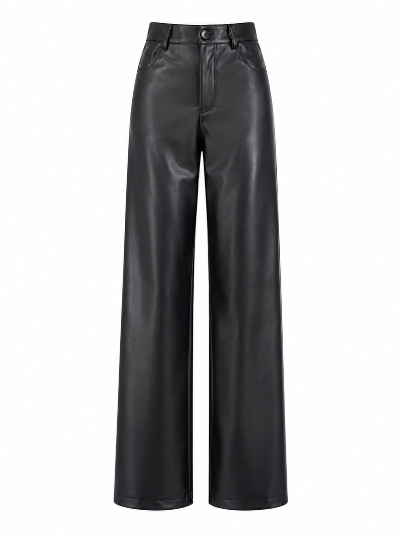 The Aspen Wide-Leg Leather Trouser