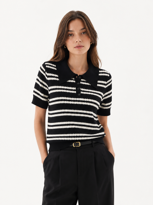 The Chloe Striped Knit Tee