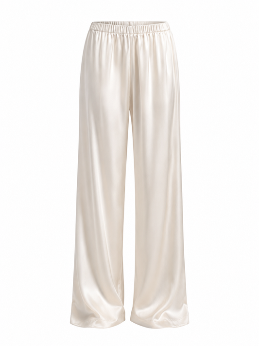 The Celine Satin Wide-Leg Trouser