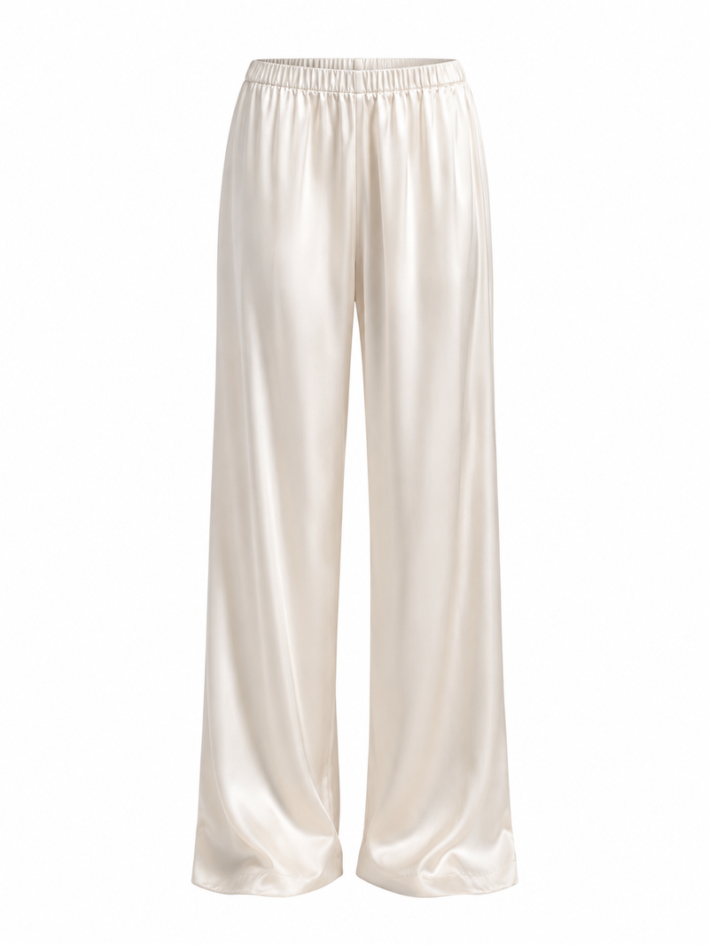 The Celine Satin Wide-Leg Trouser
