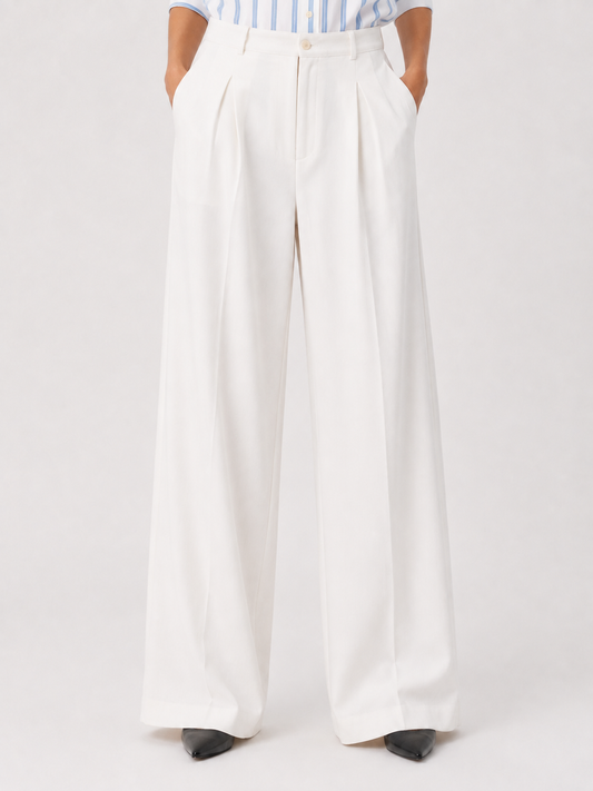 Classic white straight pants