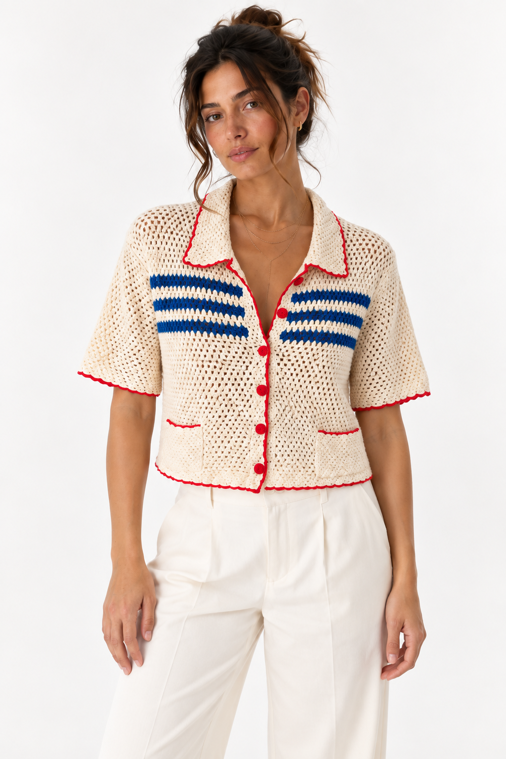 Ribbed striped knit top