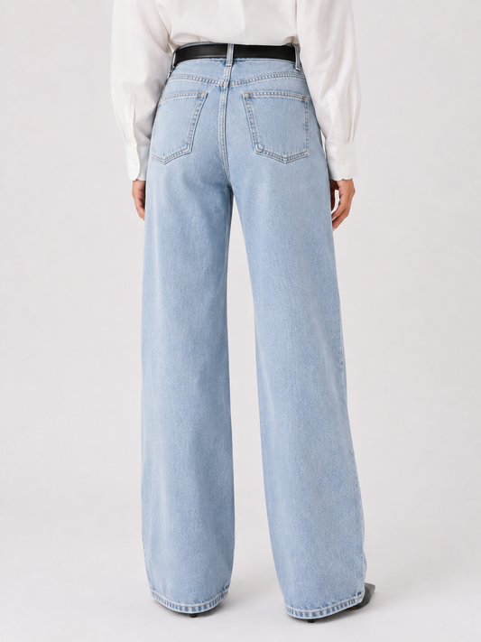 Light wash, wide leg jeans