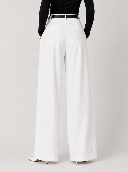 White wide tailored trousers