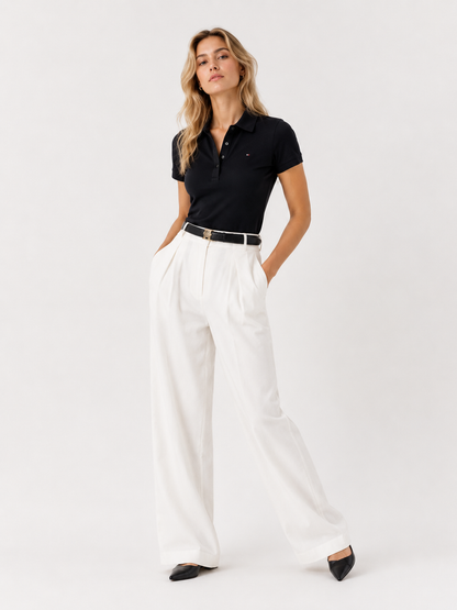 White linen trousers