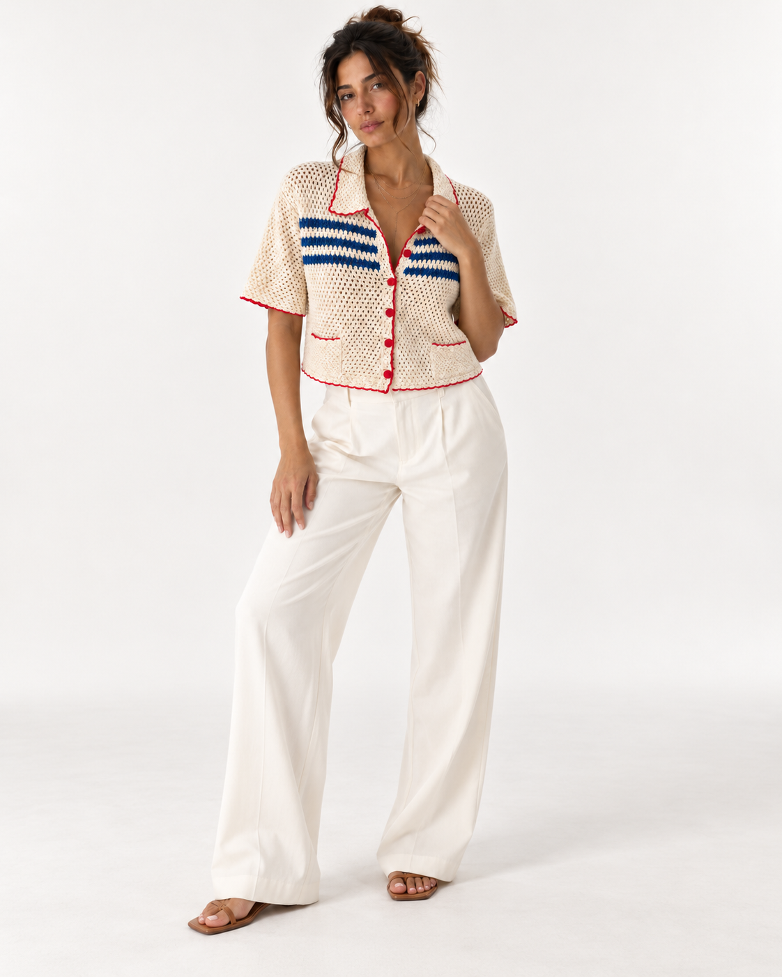 Ribbed striped knit top